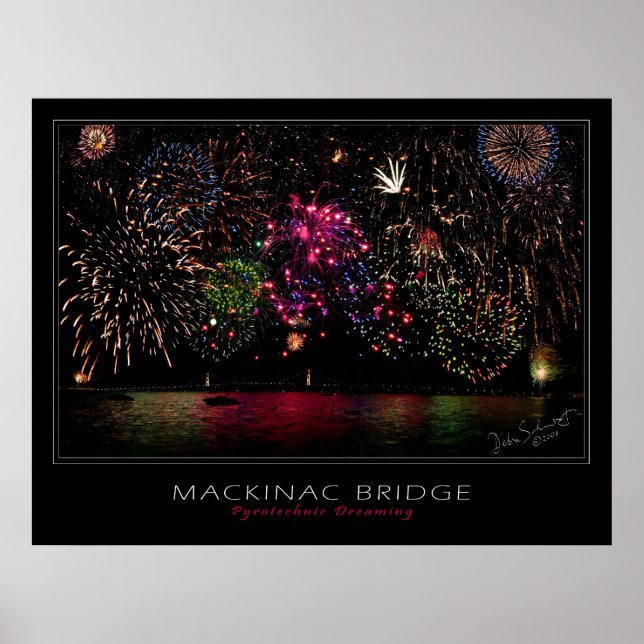Mackinac Bridge Fireworks Poster (Front)