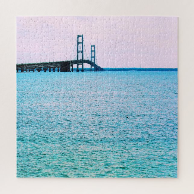 Mackinac Bridge - Lake Michigan - 20x20 - 676 pcs Jigsaw Puzzle (Vertical)