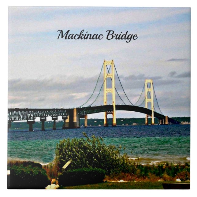 Mackinac Bridge, Mackinac Island Ceramic Tile (Front)