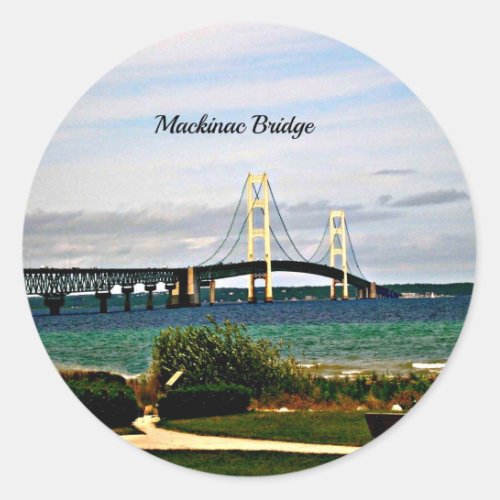 Mackinac Bridge Mackinac Island Classic Round Sticker