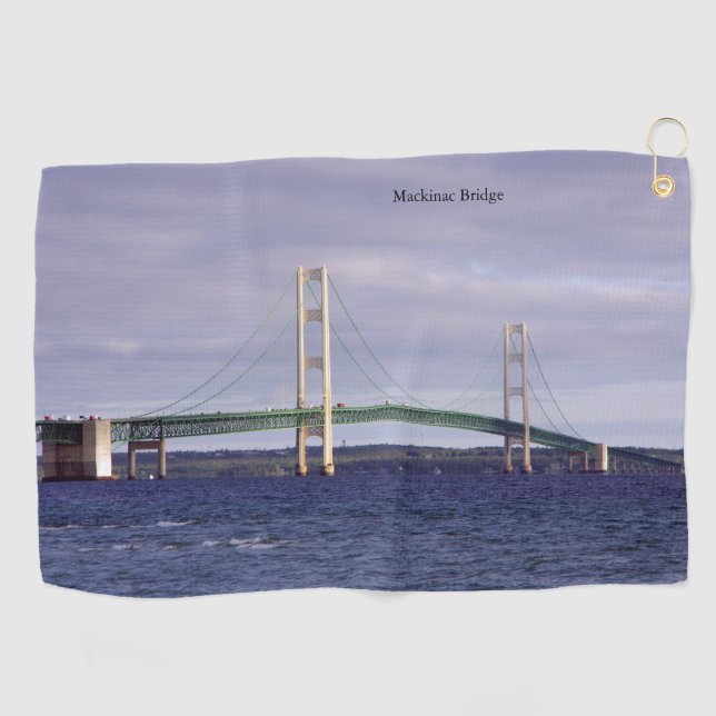 Mackinac Bridge Mackinaw City golf towel (Horizontal)