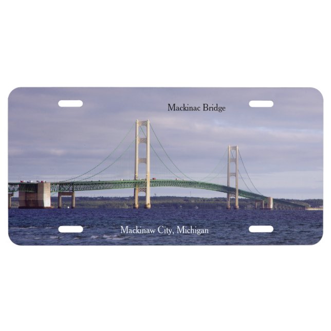 Mackinac Bridge Mackinaw City license plate (Front)