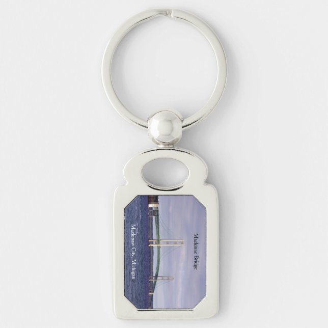 Mackinac Bridge Mackinaw City metal key chain (Front)