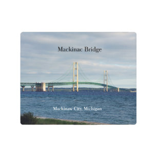 Mackinac Bridge Mackinaw City metallic wall art