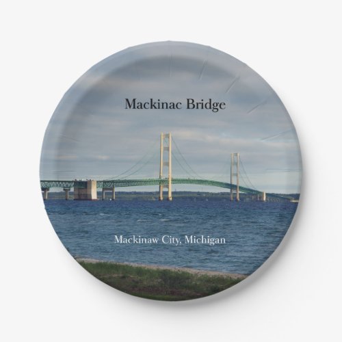 Mackinac Bridge Mackinaw City paper plate