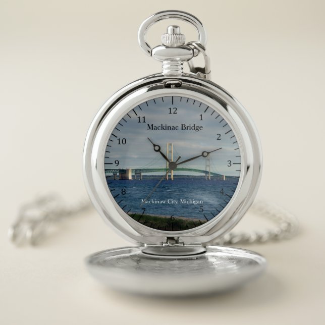 Mackinac Bridge Mackinaw City pocket watch (Inside)