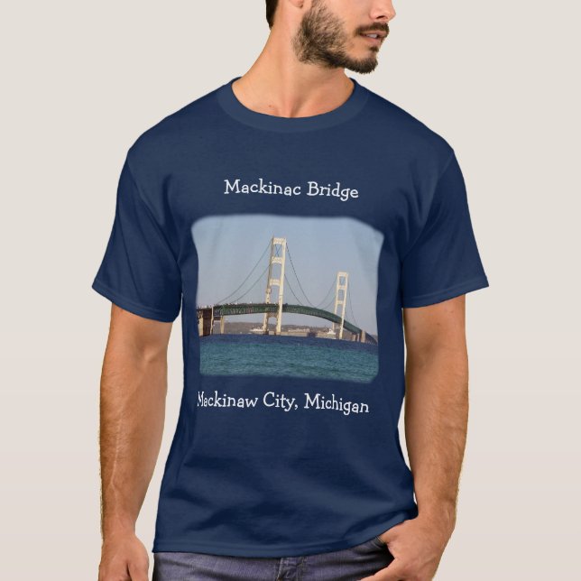 Mackinac Bridge Mackinaw City shirt dark colors (Front)
