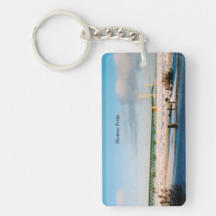 Mackinac Bridge Mackinaw City winter Keychain