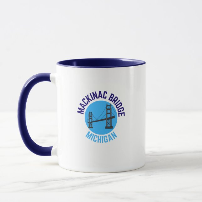 Mackinac Bridge Michigan Hometown Coffee Mug (Left)