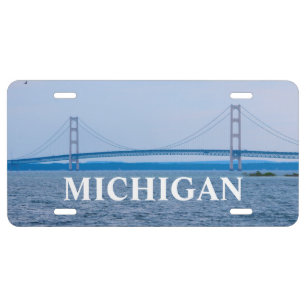 Mackinac Bridge Michigan License Plate