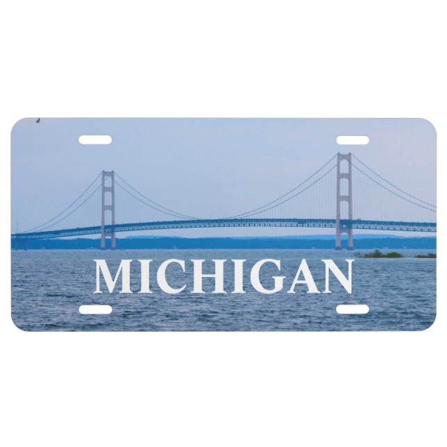 Mackinac Bridge Michigan License Plate (Front)