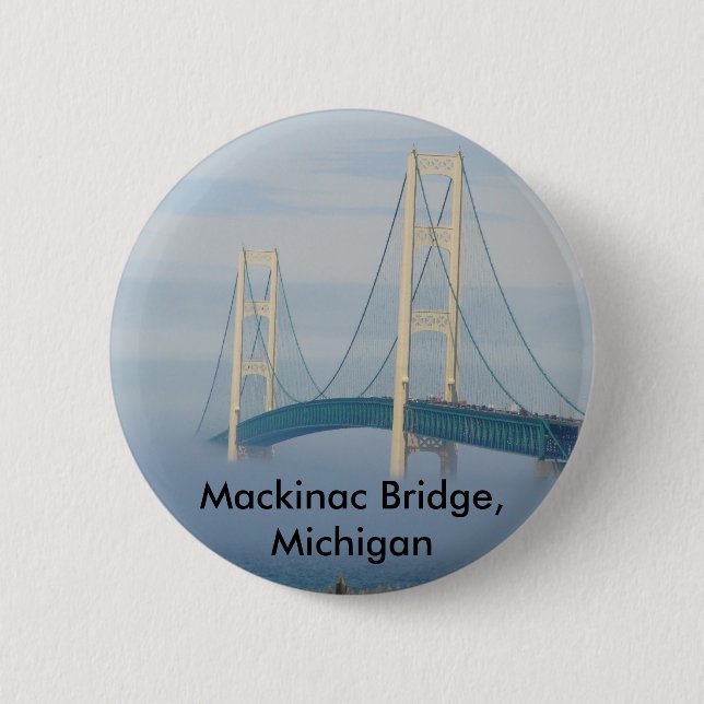 Mackinac Bridge, Michigan Pinback Button (Front)