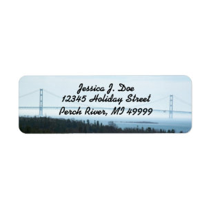 Mackinac Bridge Michigan UP Return address Label