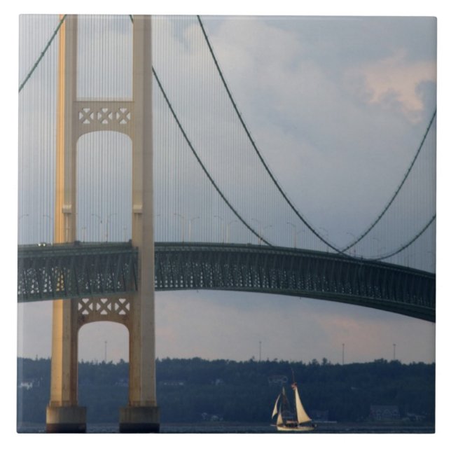 Mackinac Bridge, Michigan, USA Tile (Front)