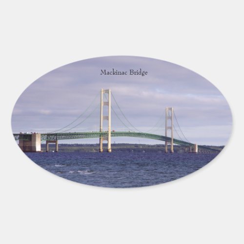 Mackinac Bridge rectangle or oval Sticker