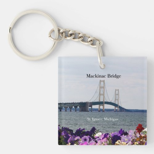 Mackinac Bridge spring St Ignace key chain