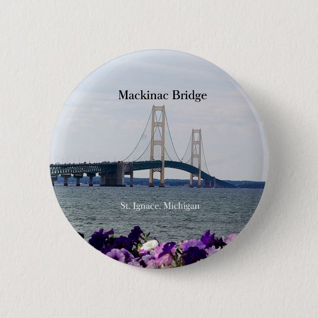 Mackinac Bridge spring St. Ignace spring button (Front)