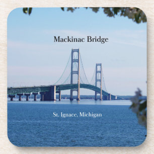 Mackinac Bridge St Ignace 6 plastic coasters