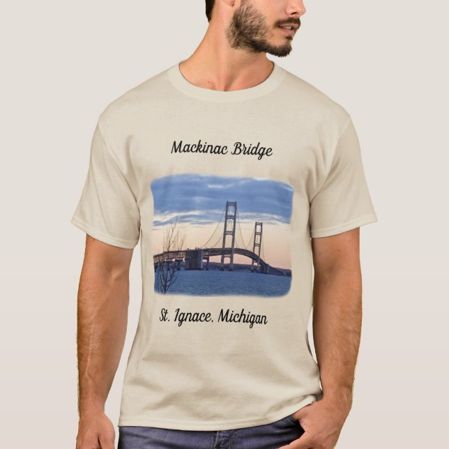 Mackinac Bridge St. Ignace shirt black lettering (Front)