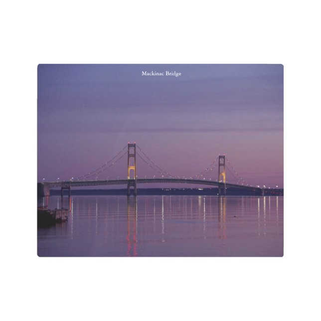 Mackinac Bridge sunrise metal wall art (Front)