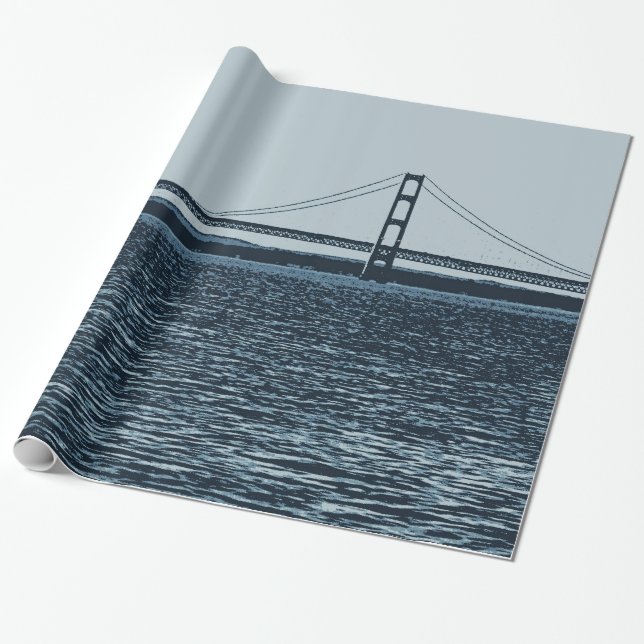Mackinac Bridge Upper Peninsula Michigan Wrapping Paper (Unrolled)