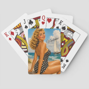 Mackinac Bridge Vintage Bathing Beauty Poker Cards