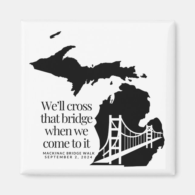 Mackinac Bridge Walk 2024 commemorative magnet (Front)