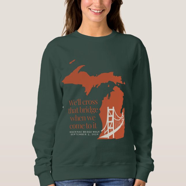 Mackinac Bridge Walk dark sweatshirt (Front)