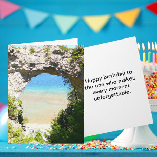 Mackinac Island Arch Rock Michigan Birthday Card