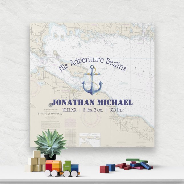 Mackinac Island Baby Boy Keepsake ⚓️ Gallery Wrap (Mackinac Island Baby Boy Keepsake ⚓️ Gallery Wrap
)