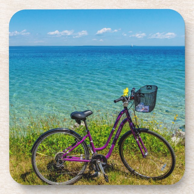 Mackinac Island Bike Beverage Coaster (Front)