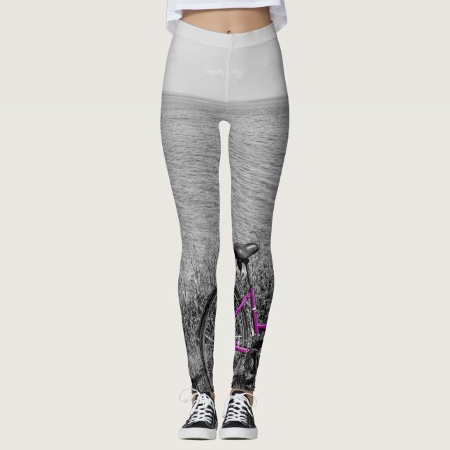 Mackinac Island Bike Selective Color Leggings (Front)