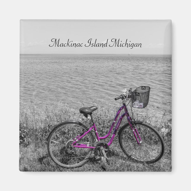 Mackinac Island Bike Selective Color Magnet (Front)
