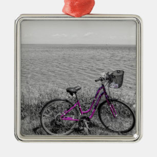 Mackinac Island Bike Selective Color Metal Ornament