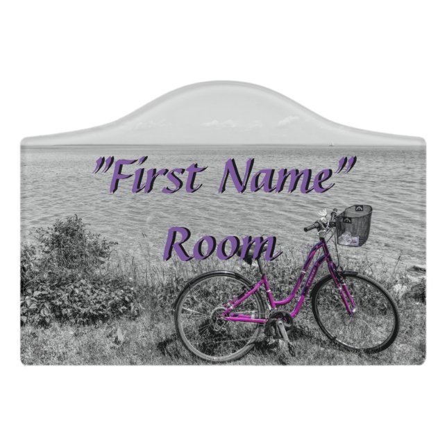Mackinac Island Bike Selective Color Room Sign (Small Crest Front)