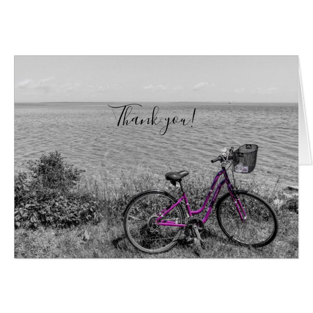 Mackinac Island Bike Selective Color Thank U Card (Front Horizontal)