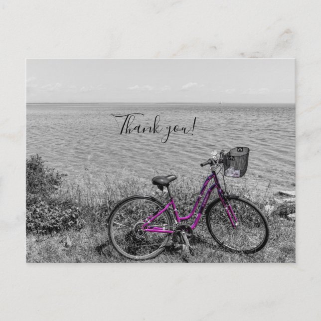 Mackinac Island Bike Selective Color Thank You Postcard (Front)