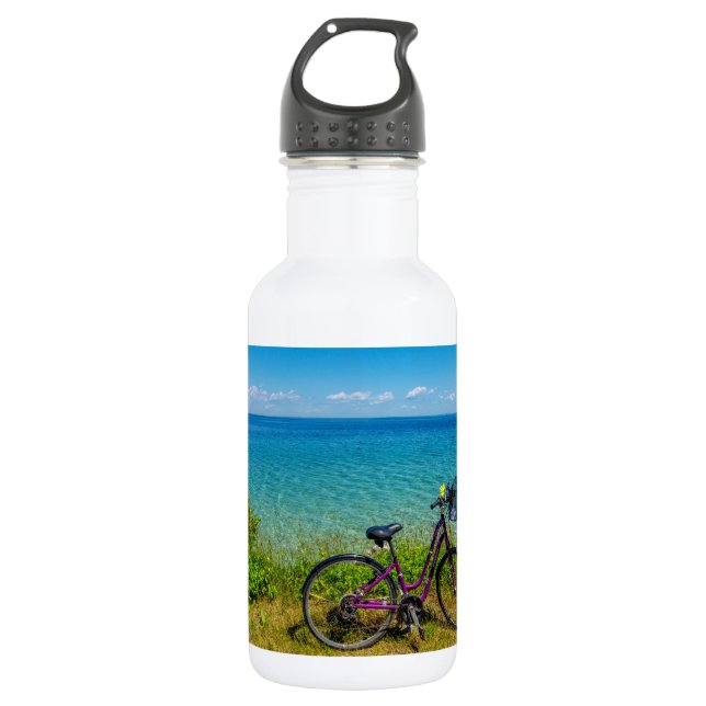 Mackinac Island Bike Stainless Steel Water Bottle (Front)