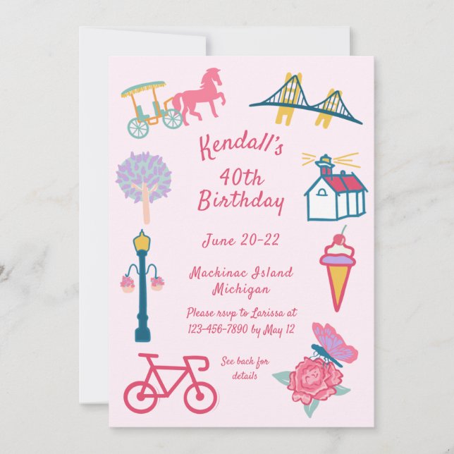 Mackinac Island Birthday Party Invitation (Front)