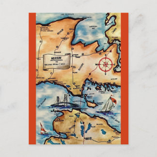 Mackinac Island Bridge Area Postcard