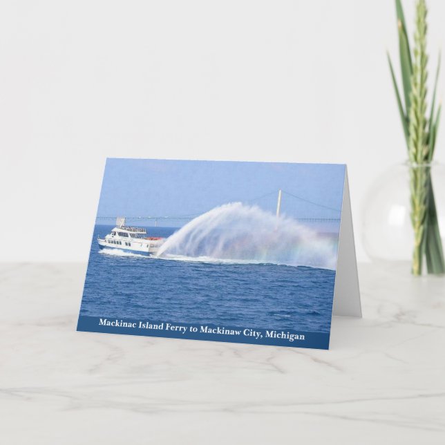 Mackinac Island Ferry Mackinaw City Blank Greeting Card (Front)