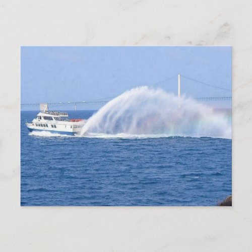 Mackinac Island Ferry  Rainbow Michigan USA Postcard