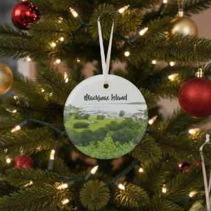 Mackinac Island Glass Ornament