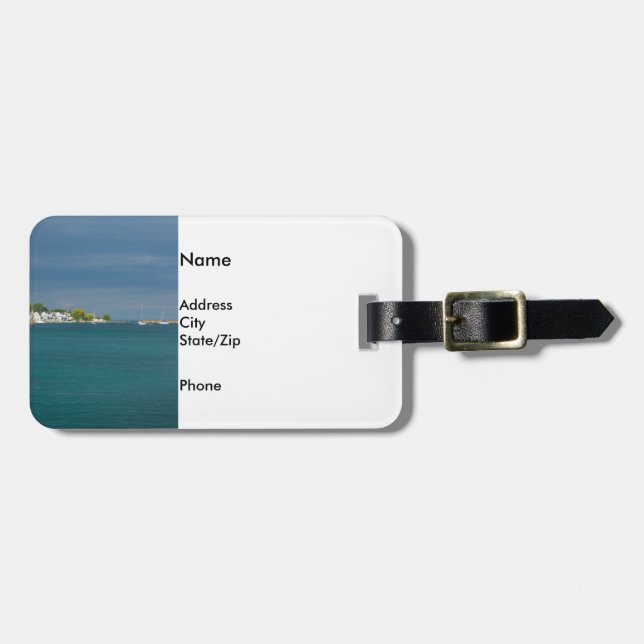 Mackinac Island Harbor Luggage Tag (Front Horizontal)