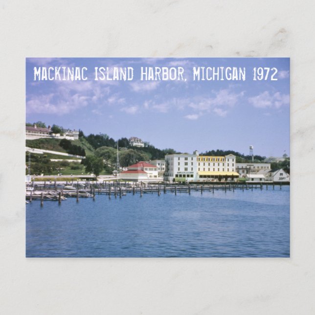Mackinac Island Harbor Michigan Postcard (Front)