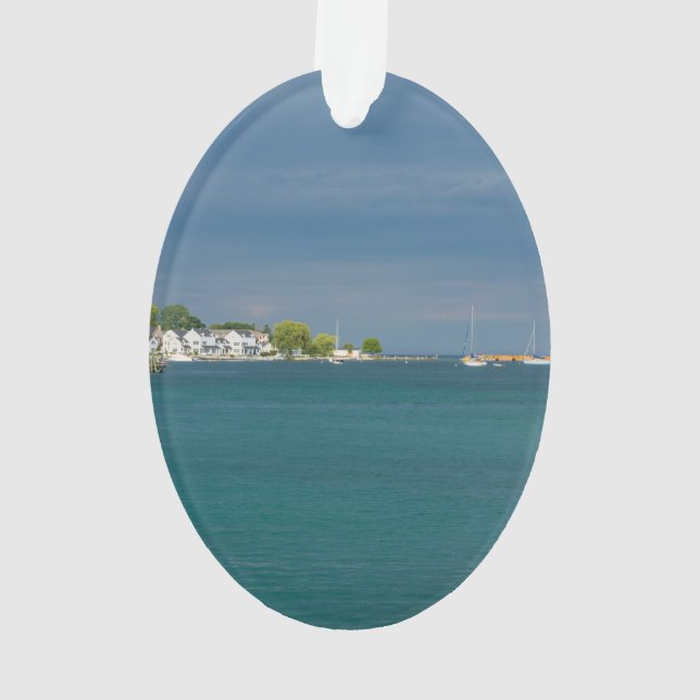 Mackinac Island Harbor Ornament (Back)