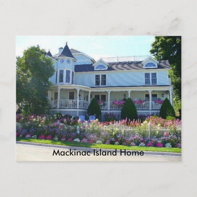 Mackinac Island Home Flower Garden Postcard (Front)