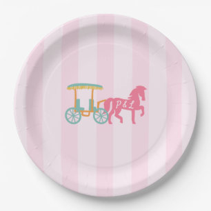 Mackinac Island Horse Drawn Carriage Monogram Paper Plates