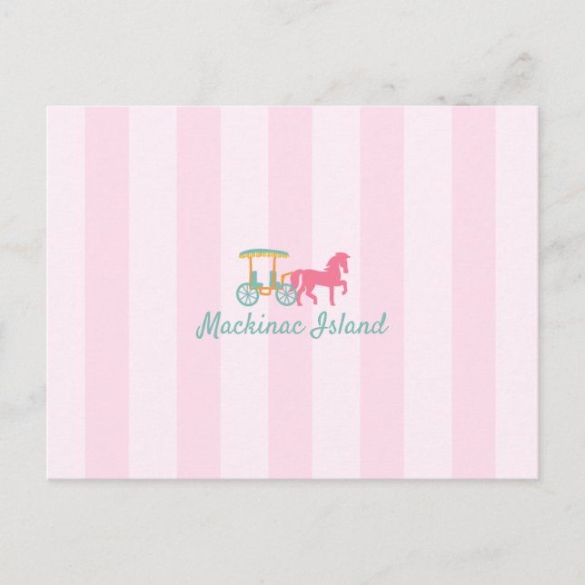 Mackinac Island Horse Drawn Carriage Postcard (Front)