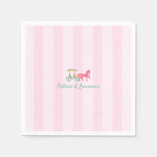 Mackinac Island Horse Drawn Carriage Wedding Napkins (Front)
